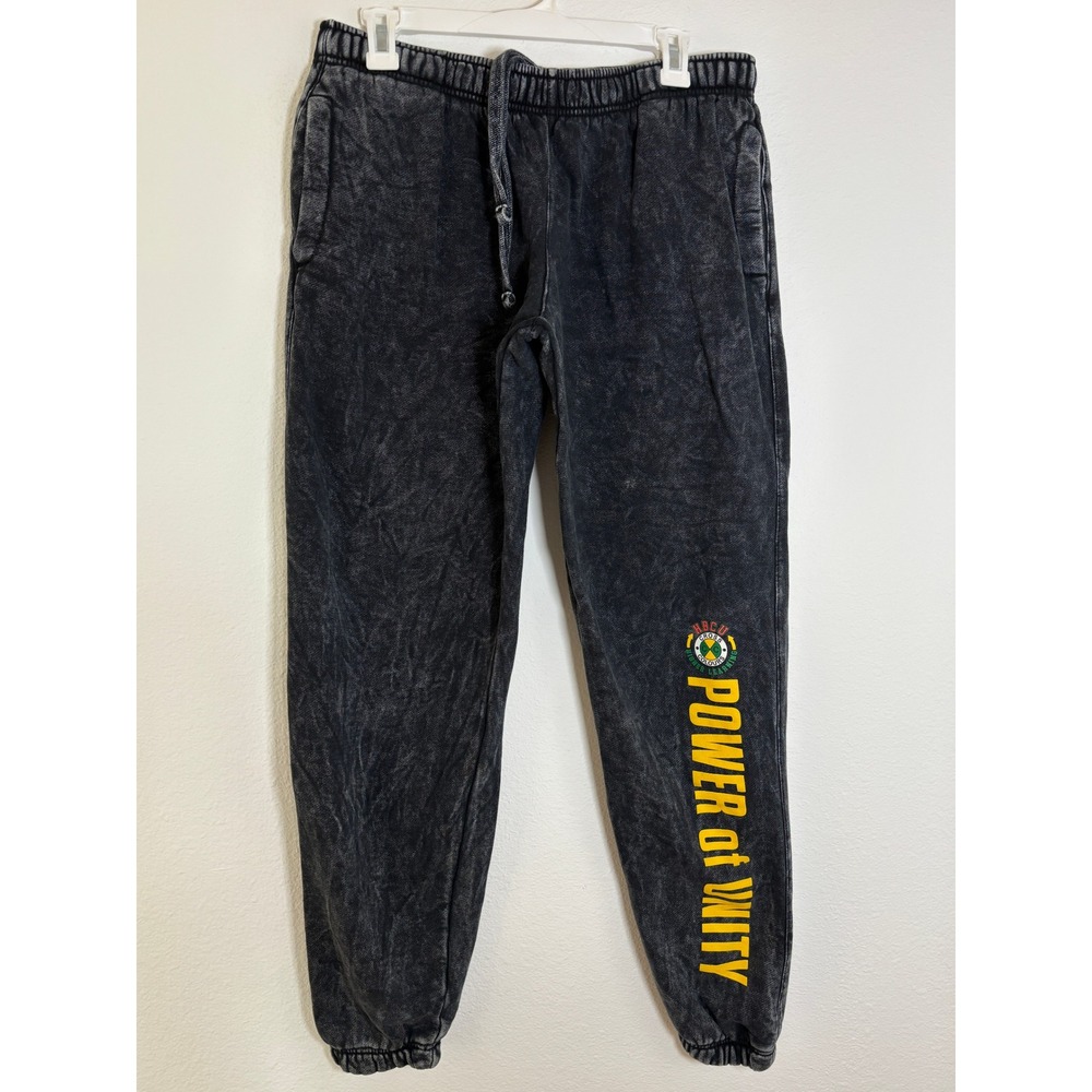 Cross Colours HBCU Power of Unity Acid Wash Sweatpants Grey Mens Medium